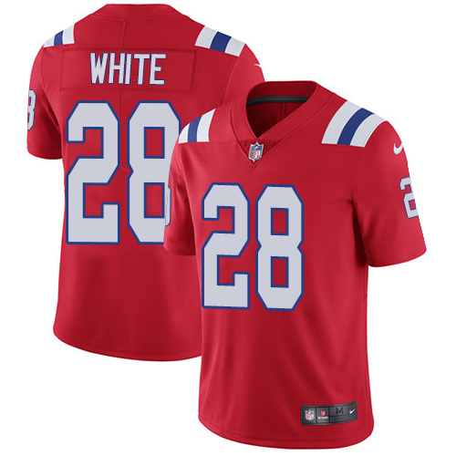 Nike Patriots #28 James White Red Alternate Men's Stitched NFL Vapor Untouchable Limited Jersey - Click Image to Close